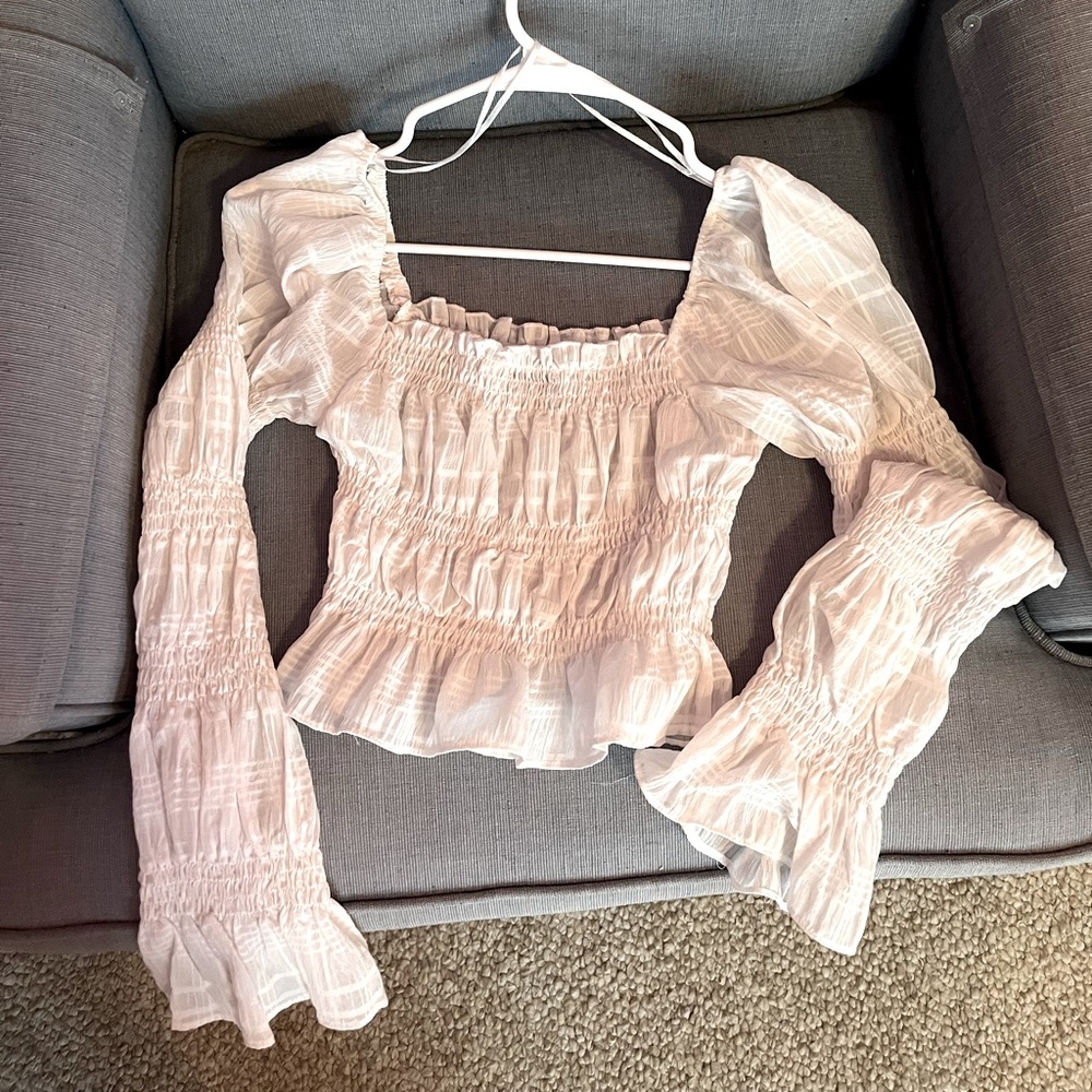 Casual long sleeve crop top